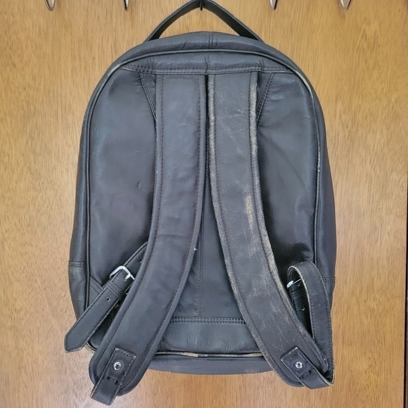 Joe’s Jeans Genuine Leather Backpack Brown | Full Size Commuter Bag main image 4